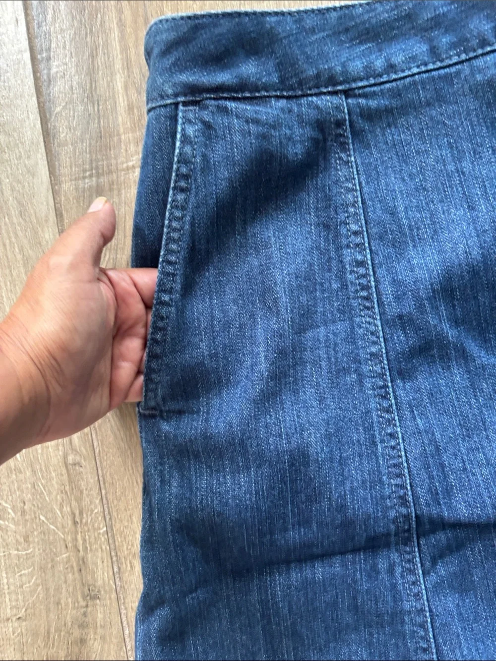 L.L. Bean denim a line skirt